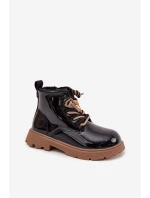 Ocieplane Botki Dziecięce Lakierowane Z Przypinką Miś Czarne Jovellea Ocieplane Botki Dziecięce Lakierowane Z Przypinką Miś Czarne Jovellea