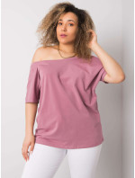 Bavlnené tričko v špinavej ružovej farbe vo väčšej veľkosti