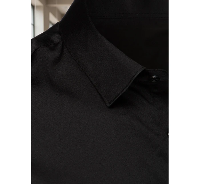 Pánská elegantní hladká černá košile FIT Dstreet model 21972060 - FashionStreet