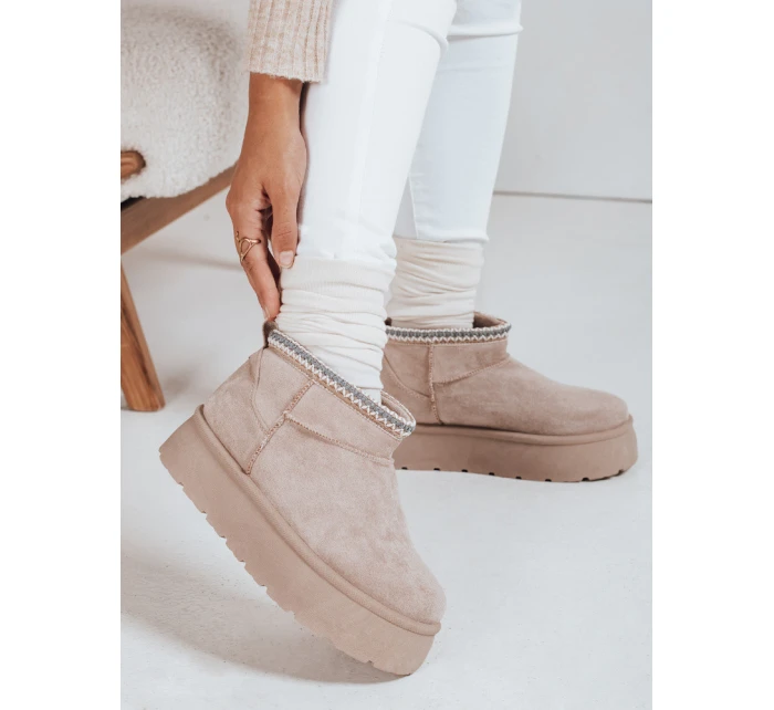 Dámské sněhule na platformě světle béžové Dstreet model 21992111 - FashionStreet