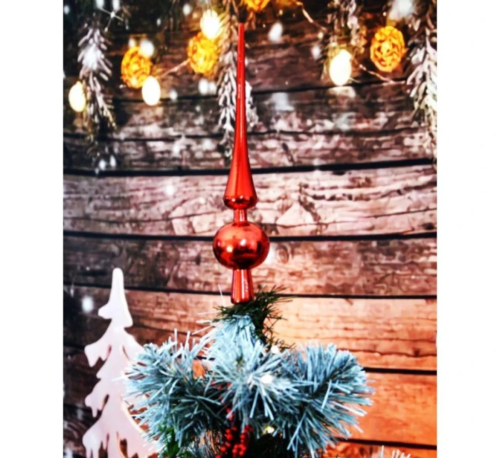 VRCHOL VIANOČNÉHO STROMČEKA 25 CM VYSOKÝ ČERVENÝ