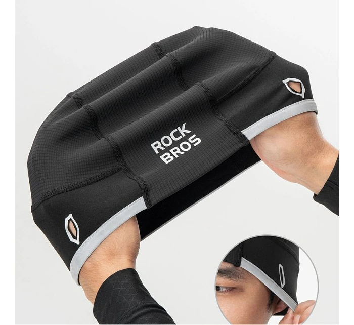 Rockbros M016 zimná vetruodolná cyklistická čiapka veľkosti 54-61 cm - čierna
