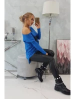 Halenka s potiskem a delšími model 18747553 chrpově modrá - K-Fashion Halenka s potiskem a delšími model 18747553 chrpově modrá - K-Fashion