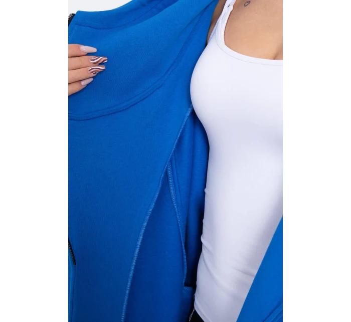 Zateplená mikina so zipsom nevädzovo modrá