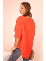 Dámská mušelínová košile s knoflíkem červený