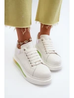 Sneakersy Damskie Skórzane GOE NN2N4029 Białe