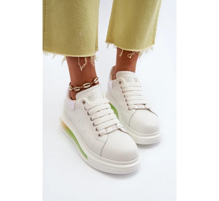 Sneakersy Damskie Skórzane GOE NN2N4029 Białe