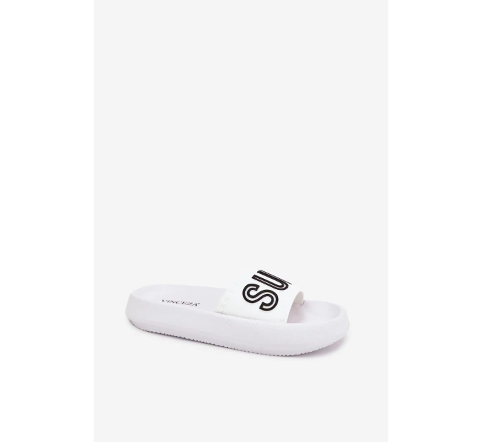 Dámské Pantofle Na Silné Podešvi SUMMER Bílé model 21704122 - VINCEZA