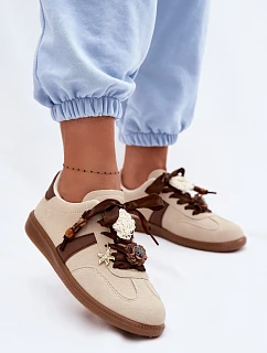 Dámské tenisky s ozdobami béžové model 22095100 - Boto