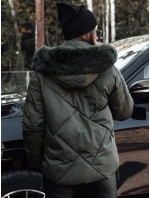 prošívaná dámská zimní bunda s kapucí zelená Dstreet model 21981059 - FashionStreet prošívaná dámská zimní bunda s kapucí zelená Dstreet model 21981059 - FashionStreet
