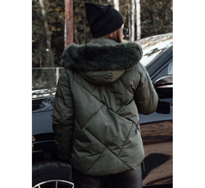 prošívaná dámská zimní bunda s kapucí zelená Dstreet model 21981059 - FashionStreet prošívaná dámská zimní bunda s kapucí zelená Dstreet model 21981059 - FashionStreet