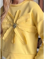 Dámská oversize mikina s květinou žlutá Dstreet model 21986568 - FashionStreet