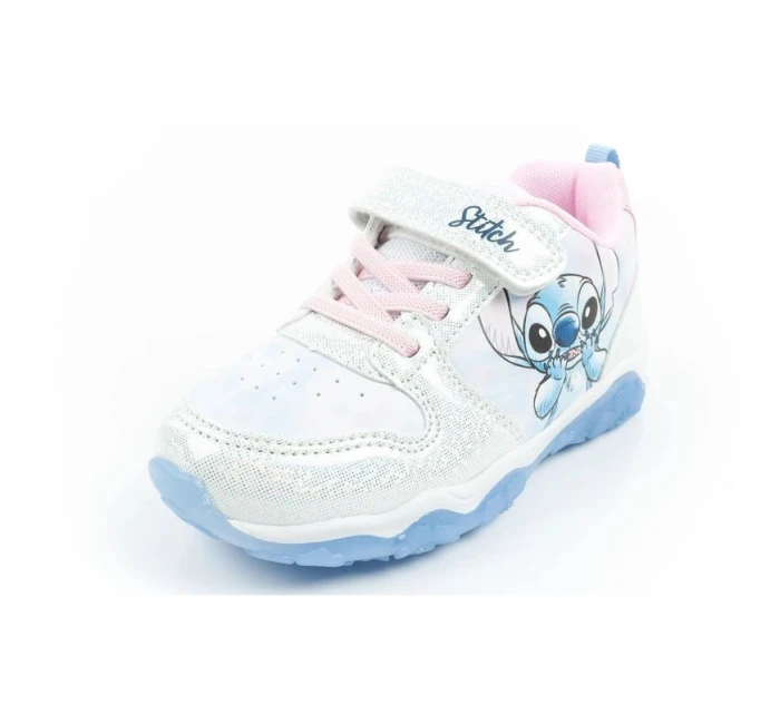 Leomil detská športová obuv tenisky Stitch ľahký suchý zips LED modrá