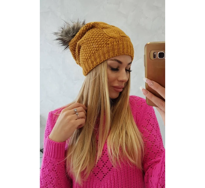 Sandra K210 horčicová fleecová čiapka