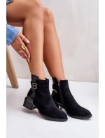 Eleganckie Botki Na Obcasie Ocieplane MR880-040 Czarne