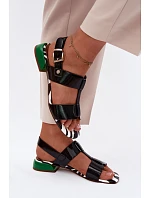 Dámské sandály z lakované kůže Maciejka K7455-01 Černé