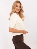 Sweter PM SW PM model 21305670 jasny beżowy - FPrice Sweter PM SW PM model 21305670 jasny beżowy - FPrice