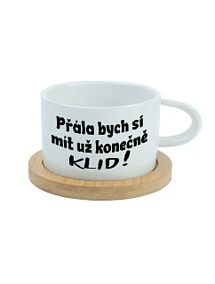 CHCEM KONEČNE MÁŤ KLID! - biely pohár na makrónky 200 ml