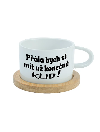 CHCEM KONEČNE MÁŤ KLID! - biely pohár na makrónky 200 ml