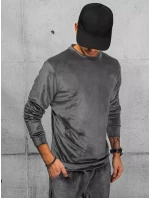Pánska sivá velúrová mikina FashionStreet BX5533