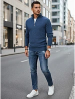 Pánsky tmavomodrý sveter FashionStreet WX2340