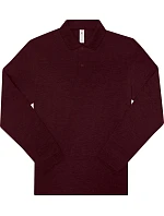 B&C My Polo 210 LSL Piqué polo s dlouhým rukávem z těžké bavlny model 22410180 heather burgundy