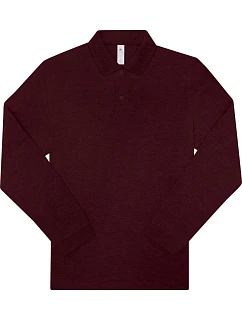 B&C My Polo 210 LSL Piqué polo s dlouhým rukávem z těžké bavlny model 22410180 heather burgundy