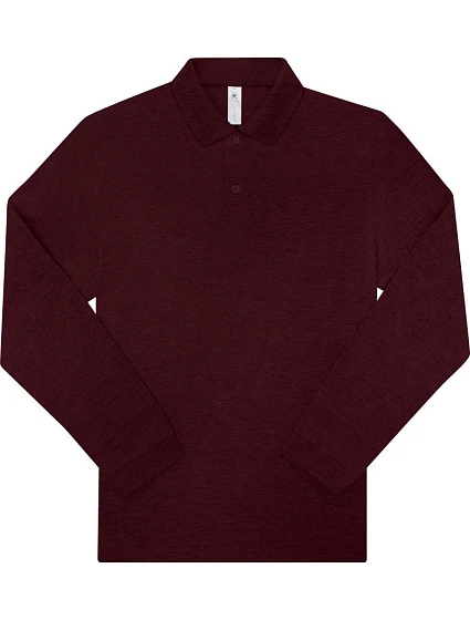 B&C My Polo 210 LSL Piqué – polokošeľa s dlhým rukávom z hrubej bavlny 01.U427 heather burgundy