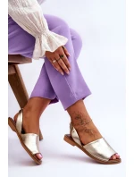 Kožené sandály zlaté model 21617472 - Zazoo