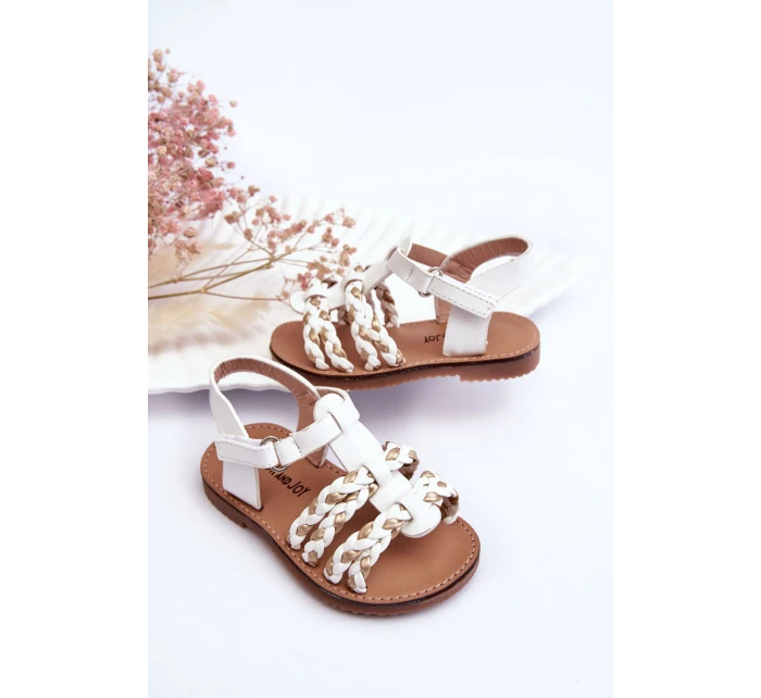 Dětské sandály na suchý zip s pruhy model 21621442 - Boto