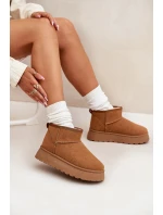 Dámské Sněhule Na Platformě Zateplené Kožíškem Camel model 21705239 - Boto