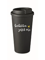 BABIČKA JEŠTĚ VÍC - čierny termohrnček 475 ml