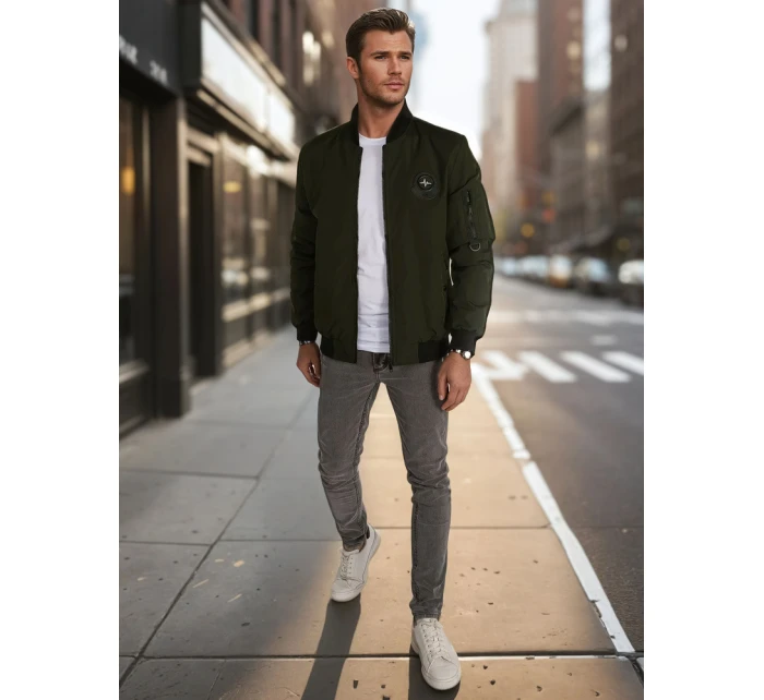 Pánska prechodná bunda bomber zelená FashionStreet TX5018