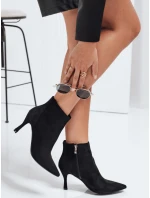 Černé semišové boty na podpatku Dstreet model 21992013 - FashionStreet