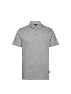 Pánska polokošeľa BOSS Palosh 30 silver slim fit sivá (50471335-041)
