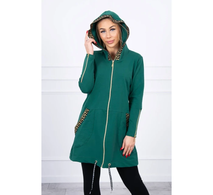 Halenka s ozdobnou stuhou tmavě zelená Halenka s ozdobnou stuhou tmavě zelená