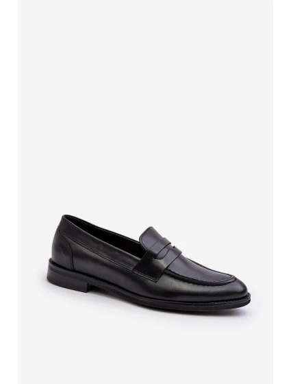 Mužské kožené polobotky  Černé model 21641495 - Zazoo