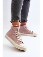 Trampki Damskie Wysokie Big Star NN274277 Różowe Trampki Damskie Wysokie Big Star NN274277 Różowe