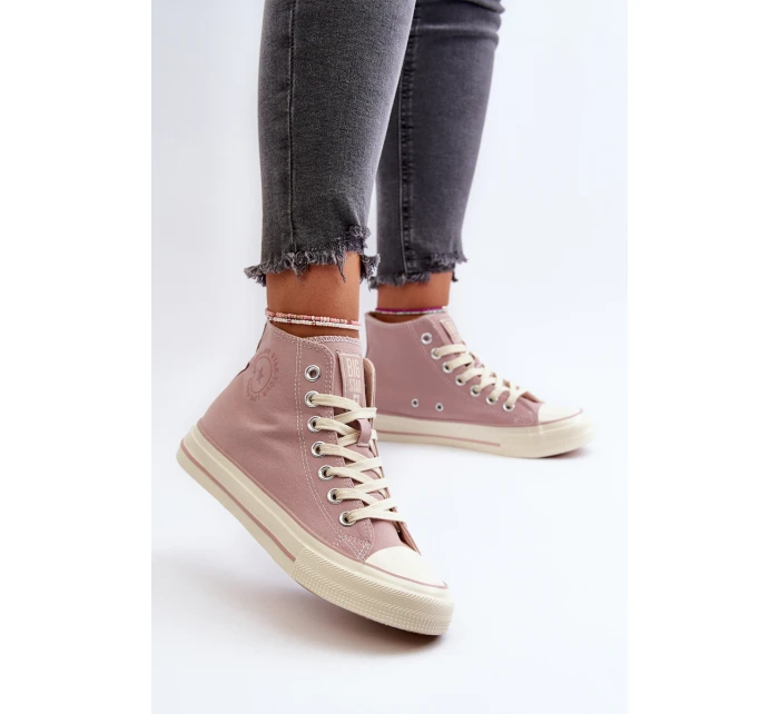 Trampki Damskie Wysokie Big Star NN274277 Różowe Trampki Damskie Wysokie Big Star NN274277 Różowe