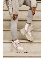 Botki Z Futerkiem Typu Baranek Beżowe Merilana Botki Z Futerkiem Typu Baranek Beżowe Merilana