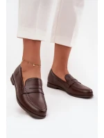 Mokasyny Loafersy Damskie Z Eko Skóry Czekoladowe Bessina Mokasyny Loafersy Damskie Z Eko Skóry Czekoladowe Bessina