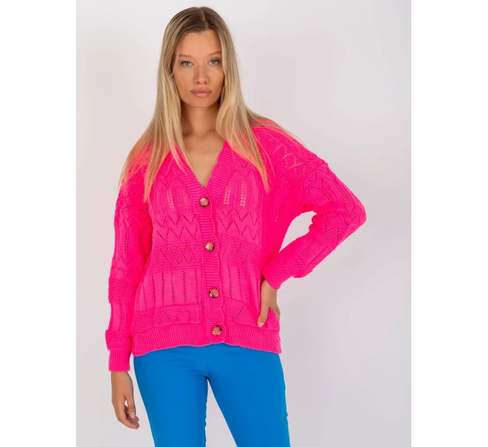 Dámsky sveter LC SW 8022 fluo ružový