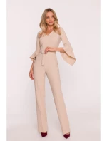Kombinéza s rukávy béžová model 21319111 - STYLOVE