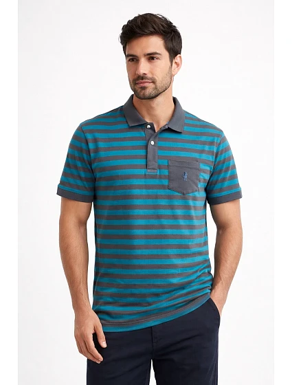 Pánske polo tričko 500750 zeleno-šedé - Jockey