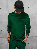 Pánska velúrová zelená mikina FashionStreet BX5532