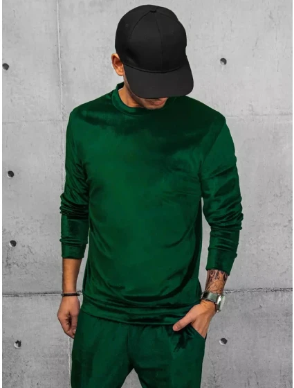 Pánská zelená velurová mikina Dstreet model 21967331 - FashionStreet Pánská zelená velurová mikina Dstreet model 21967331 - FashionStreet