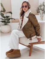 Dámská kožená bunda s ovčí kůží camel Dstreet model 21981578 - FashionStreet