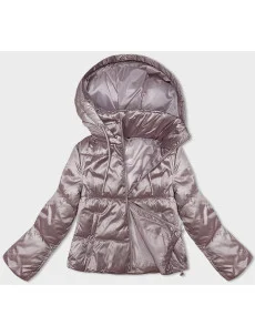 Bledoružová dámska krátka bunda s odnímateľnou kapucňou S'West (B8228-81)