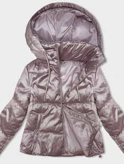 Bledoružová dámska krátka bunda s odnímateľnou kapucňou S'West (B8228-81)