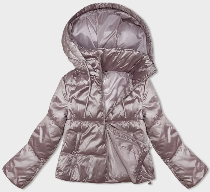 růžová krátká dámská bunda s odepínací kapucí model 19422319 - S'WEST